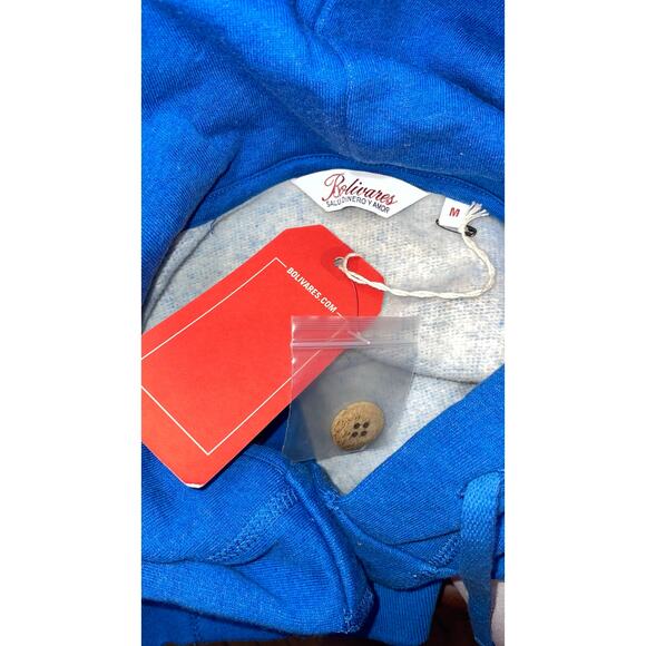 NEW Bolivares Blue Button Up Hoodie Size: M - Picture 5 of 5